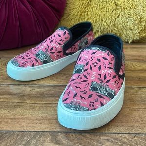 Authentic Saint Laurent Pink and Black Boombox Loafer Slip on Sneakers